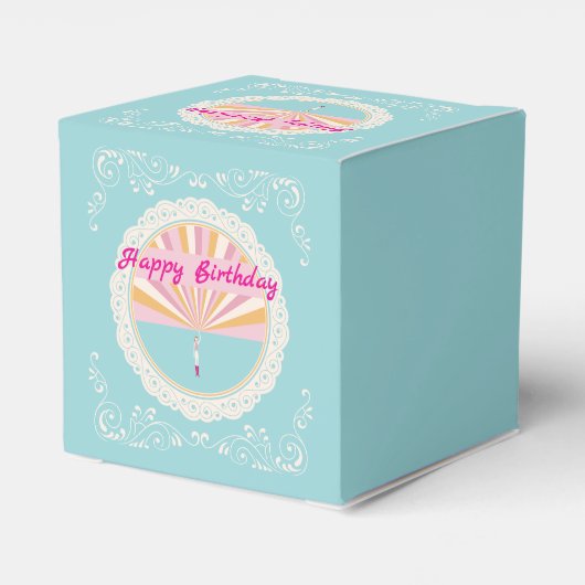 Happy Birthday Fun Party Box, Blue Rainbow Bedankdoosjes (Achterkant)