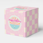 Happy Birthday Fun Party Box, Pink Rainbow Bedankdoosjes (Voorkant Zijde)