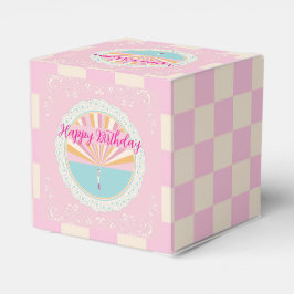Happy Birthday Fun Party Box, Pink Rainbow Bedankdoosjes