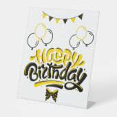 Happy Birthday Fun Pedestal Sign Reclamebord Met Voetstuk (Voorkant)