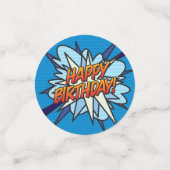 HAPPY BIRTHDAY Fun Retro Comic Book Confetti (Kleine voorkant)