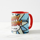 HAPPY BIRTHDAY Fun Retro Comic Book Mok (Voorkant rechts)