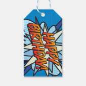 HAPPY BIRTHDAY Fun Retro Comic Book Pop Art Cadeaulabel (Voorkant)
