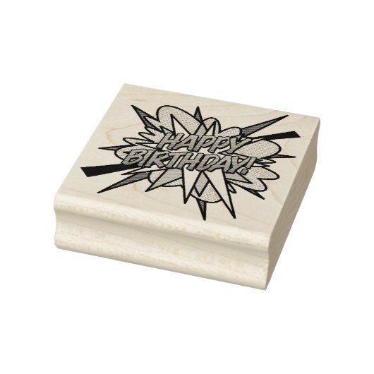 HAPPY BIRTHDAY Fun Retro Comic Book Rubberstempel (Stempel)
