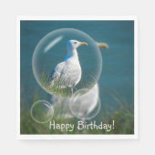 Happy Birthday Fun Seagull Servet (Voorkant)