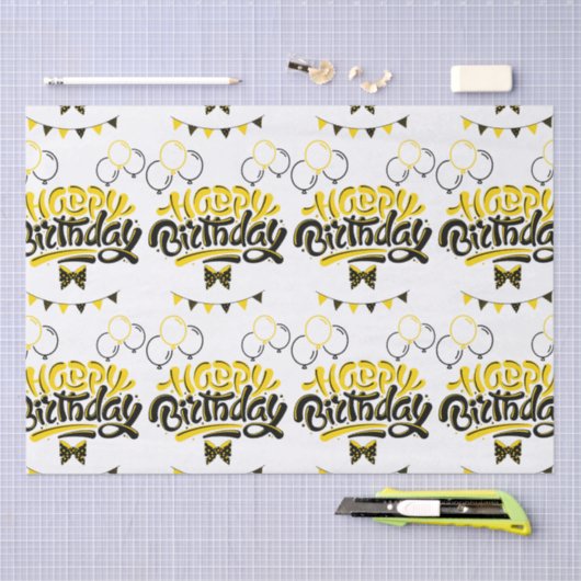 Happy Birthday Fun Tissue Paper Tissuepapier (Craft)