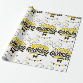 Happy Birthday Fun Wrapping Paper Cadeaupapier (Uitgerold)