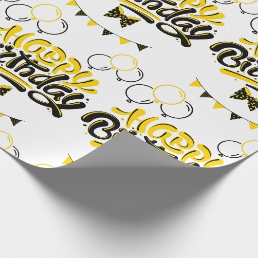 Happy Birthday Fun Wrapping Paper Cadeaupapier (Hoek)