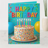 Happy Birthday Funfetti Card Kaart (Voorkant)