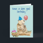 Happy Birthday Funny Beaver Kaart<br><div class="desc">Dit ontwerp is gemaakt met behulp van digitale kunst. Het kan in het gebied worden aangepast door de klik aan te passen en de naam, initialen of woorden aan te passen. U kunt de tekstkleur en de stijl ook veranderen of de tekst voor een slechts ontwerp van het afbeelding schrappen....</div>