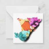 Happy Birthday Funny Chickens Kaarten -  Notitiekaartje (Achterkant)