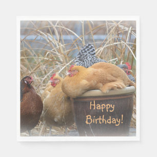 Happy Birthday Funny Chickens Servet