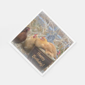 Happy Birthday Funny Chickens Servet (Hoek)