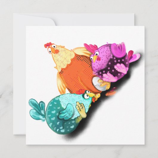 Happy Birthday - Funny Chickens Waiting Egg Hatch (Achterkant)