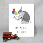 Happy Birthday Funny Cute Mammoth Pet Balloons Briefkaart<br><div class="desc">Deze grappige Happy Birthday Kaart toont de illustratie van de cartoon van de schattige mammot in het Pet van de Birthday met drie gekleurde ballonnen. U kunt de naam gemakkelijk personaliseren bij het onderste deel van de kaart. Als je hulp nodig hebt, aarzel dan niet om contact met me op...</div>