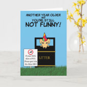 Happy Birthday Funny Dog Joke Kaart (Gele Bloem)