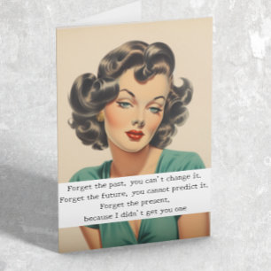 Happy Birthday Funny Gezegde Retro Vrouw Kaart