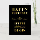 Happy Birthday Funny Gin Quote Typografisch Folie Wenskaart (Voorkant)