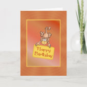 Happy Birthday Funny Monkey Kaart (Voorkant)