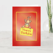 Happy Birthday Funny Monkey Kaart (Voorkant)