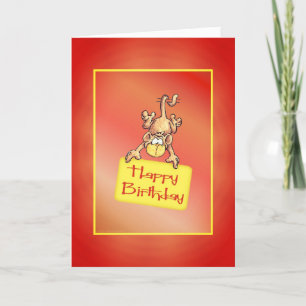 Happy Birthday Funny Monkey Kaart