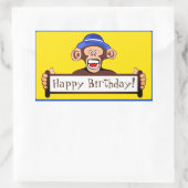 Happy Birthday Funny Monkey met gebarentaal Rechthoekige Sticker (Tas)