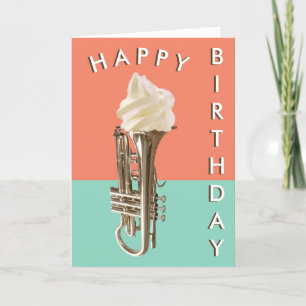 Happy Birthday Funny Music Humor Ice Cream Cornet Kaart