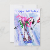 Happy Birthday - Funny Pink Flamingo - Happy (Voorkant)