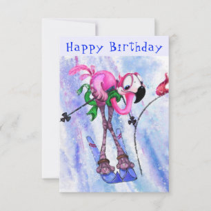 Happy Birthday - Funny Pink Flamingo - Happy