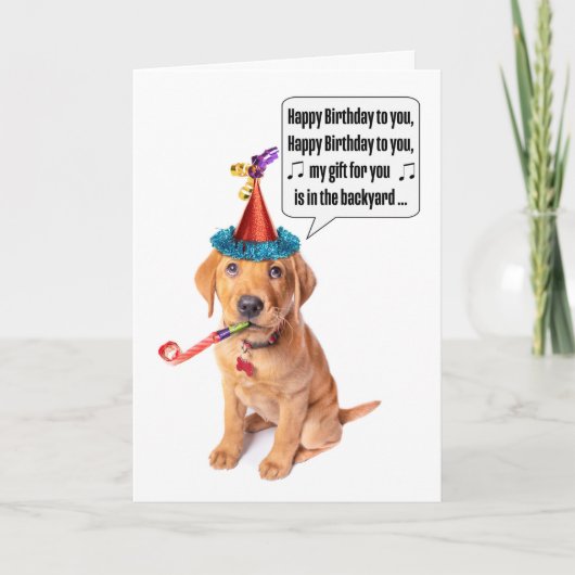 Happy Birthday Funny Puppy Poo Humor Feestdagen Kaart (Voorkant)