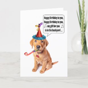 Happy Birthday Funny Puppy Poo Humor Feestdagen Kaart