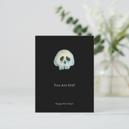 Happy Birthday Funny Skeleton Card Briefkaart (Staand voorkant)