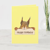 Happy Birthday Funny Squirrel - aangepaste tekst Kaart (Voorkant)