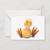 Happy Birthday - Funny Yellow Duck Playful Wink Notitiekaartje (Achterkant)