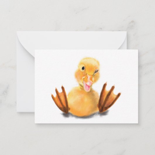 Happy Birthday - Funny Yellow Duck Playful Wink Notitiekaartje (Achterkant)