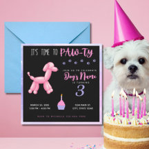 Happy Birthday Fur Baby Girl Dog Party Uitnodiging