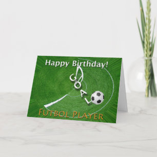 Happy Birthday Futbol Soccer Player Kaart