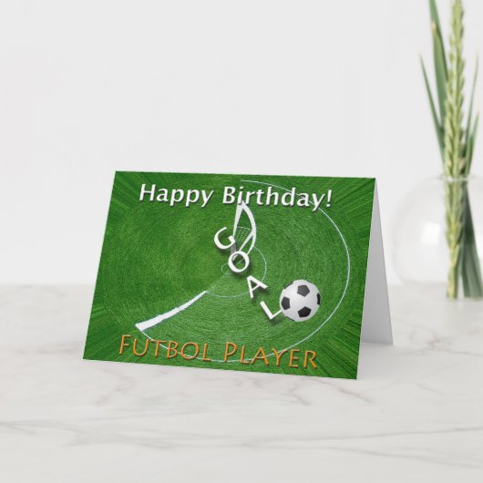 Happy Birthday Futbol Soccer Player Kaart (Voorkant)