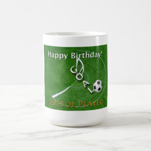 Happy Birthday Futbol Soccer Player Koffiemok