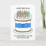 Happy Birthday Future Father in Law Kaart<br><div class="desc">Een afbeelding van een witte verjaardagstaart bedekt met kaarsen met meerdere kleuren. Het afbeelding gaat vergezeld van de woorden "Fijne verjaardag voor een toekomstige schoonvader".</div>