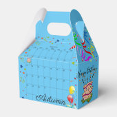 Happy Birthday Gable Favor Box Augustus 2022 Blauw Bedankdoosjes (Voorkant Zijde)