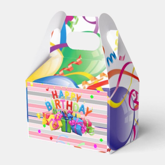 Happy Birthday Gable Favor Box Bedankdoosjes (Achterkant)