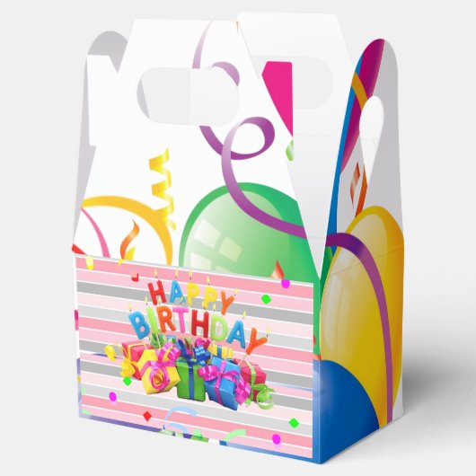 Happy Birthday Gable Favor Box Bedankdoosjes (Geopend)