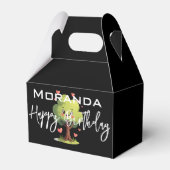 Happy Birthday Gable Favor Box Black Tree Hearts Bedankdoosjes (Voorkant Zijde)
