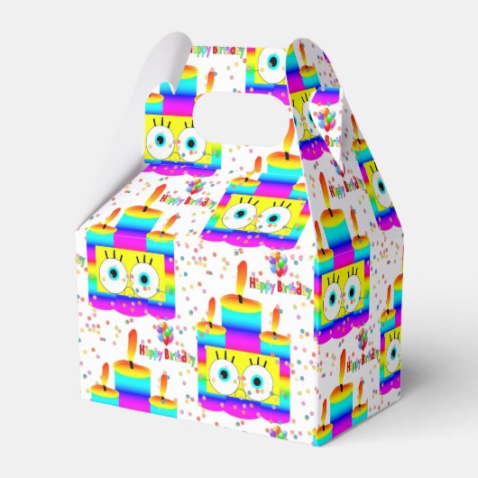 Happy Birthday Gable Favor Box Candles Bedankdoosjes (Achterkant)