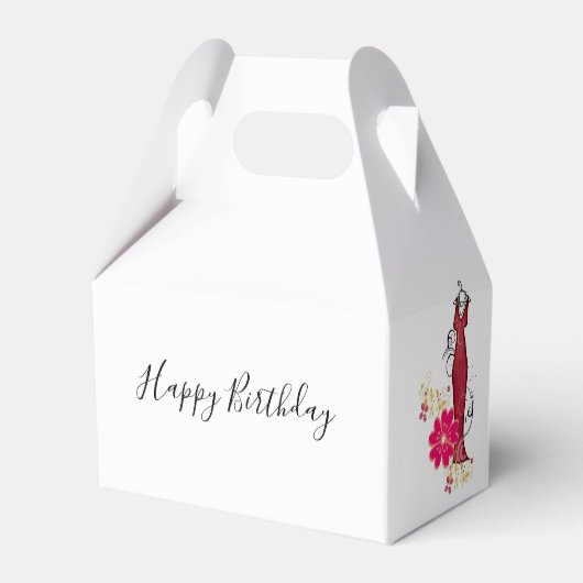 Happy Birthday Gable Favor Box Floral Dress Bedankdoosjes (Achterkant)