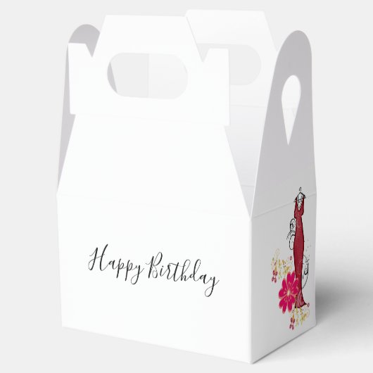 Happy Birthday Gable Favor Box Floral Dress Bedankdoosjes (Geopend)
