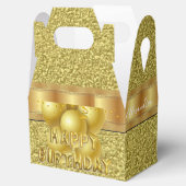 Happy Birthday Gable Favor Box Gold Bedankdoosjes (Geopend)