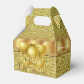 Happy Birthday Gable Favor Box Gold Bedankdoosjes (Voorkant Zijde)