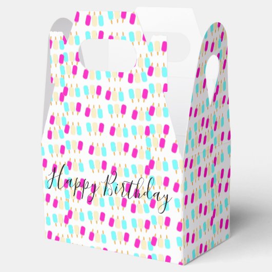 Happy Birthday Gable Favor Box Ice Cream Bedankdoosjes (Geopend)